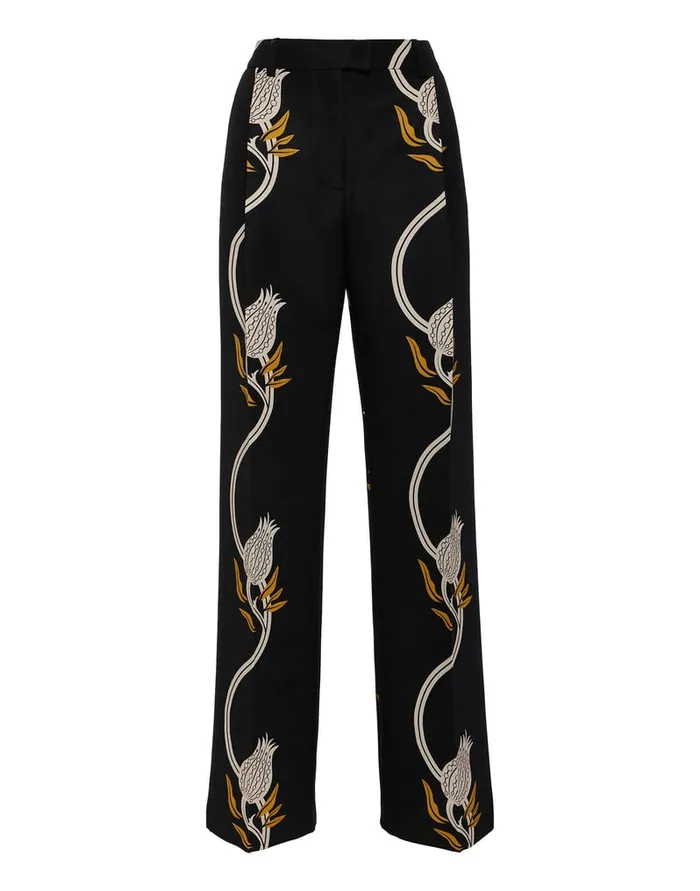 La Doublej Let Loose Pants Melograno Black and White In Cady Wool Women Shorts and Pants