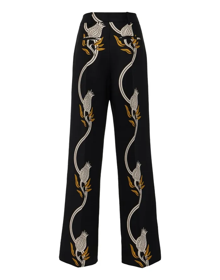La Doublej Let Loose Pants Melograno Black and White In Cady Wool Women Shorts and Pants