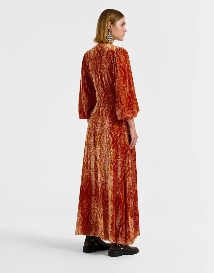 La Doublej Long Camerino Dress Banquet Orange In Devor Women Party Dressing