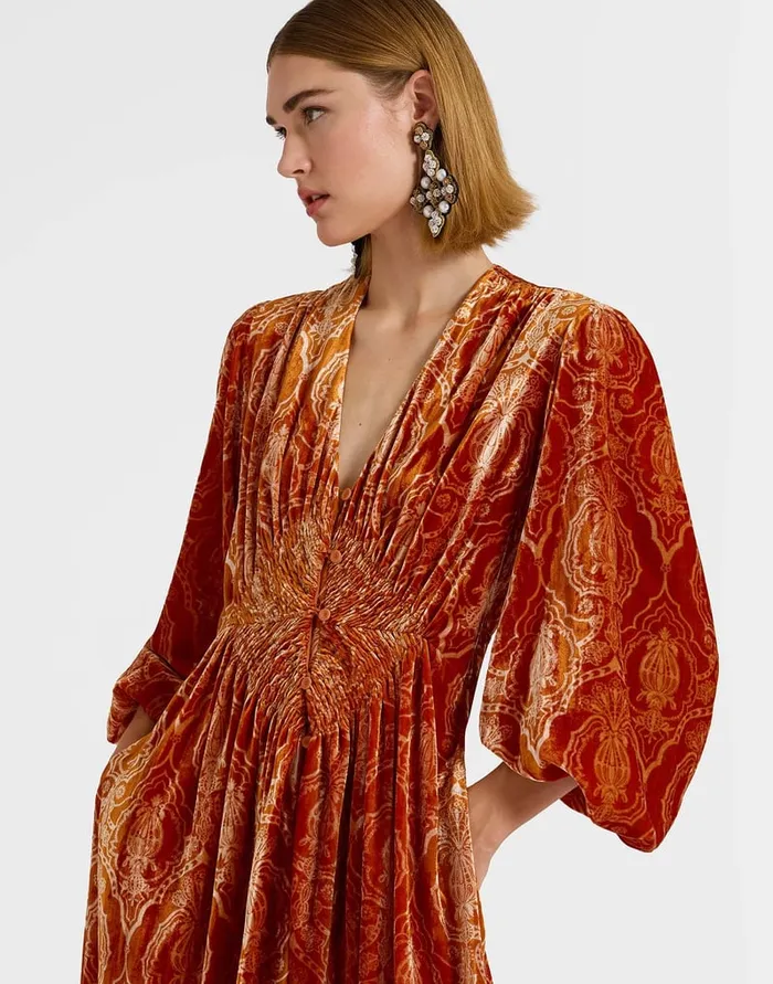 La Doublej Long Camerino Dress Banquet Orange In Devor Women Party Dressing