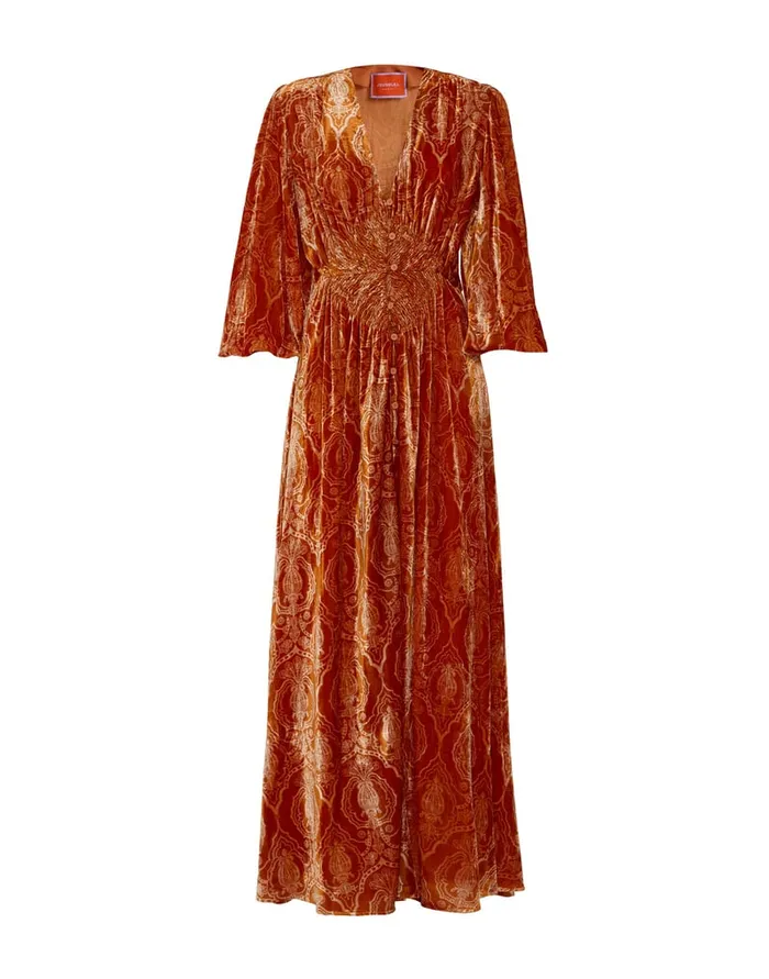 La Doublej Long Camerino Dress Banquet Orange In Devor Women Party Dressing