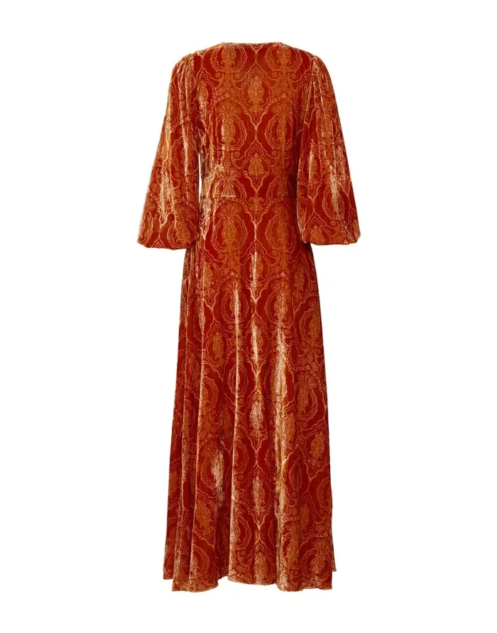 La Doublej Long Camerino Dress Banquet Orange In Devor Women Party Dressing