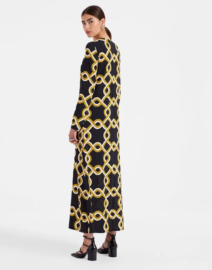 La Doublej Long Sleeve Swing Dress Tackle Black In Sabl Women Dresses