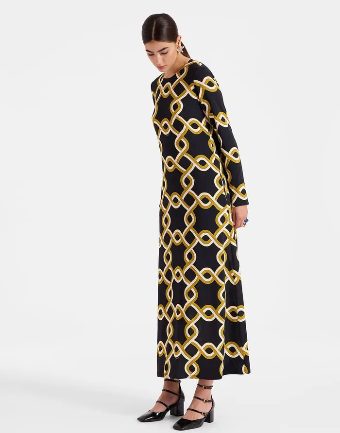 La Doublej Long Sleeve Swing Dress Tackle Black In Sabl Women Dresses