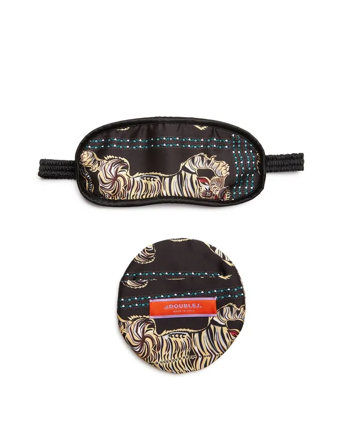 La Doublej Mask Case Tiger Tiles Black Small In Twill Women Small Accessories