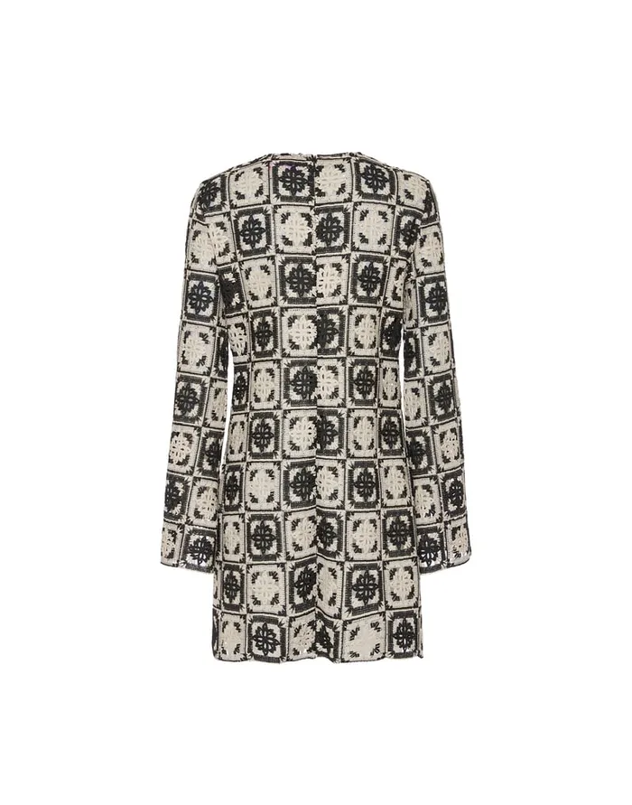 La Doublej Mini Supreme Swing Dress Mini Tiles Black In Macram Women Dresses