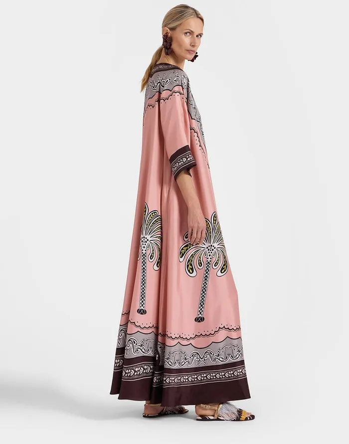 La Doublej Muumuu Dress Mirage Place Pink In Silk Twill Women Dresses