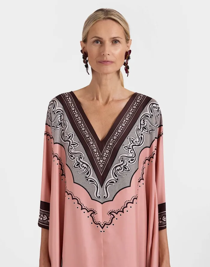 La Doublej Muumuu Dress Mirage Place Pink In Silk Twill Women Dresses