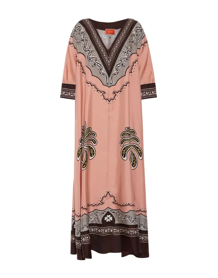 La Doublej Muumuu Dress Mirage Place Pink In Silk Twill Women Dresses