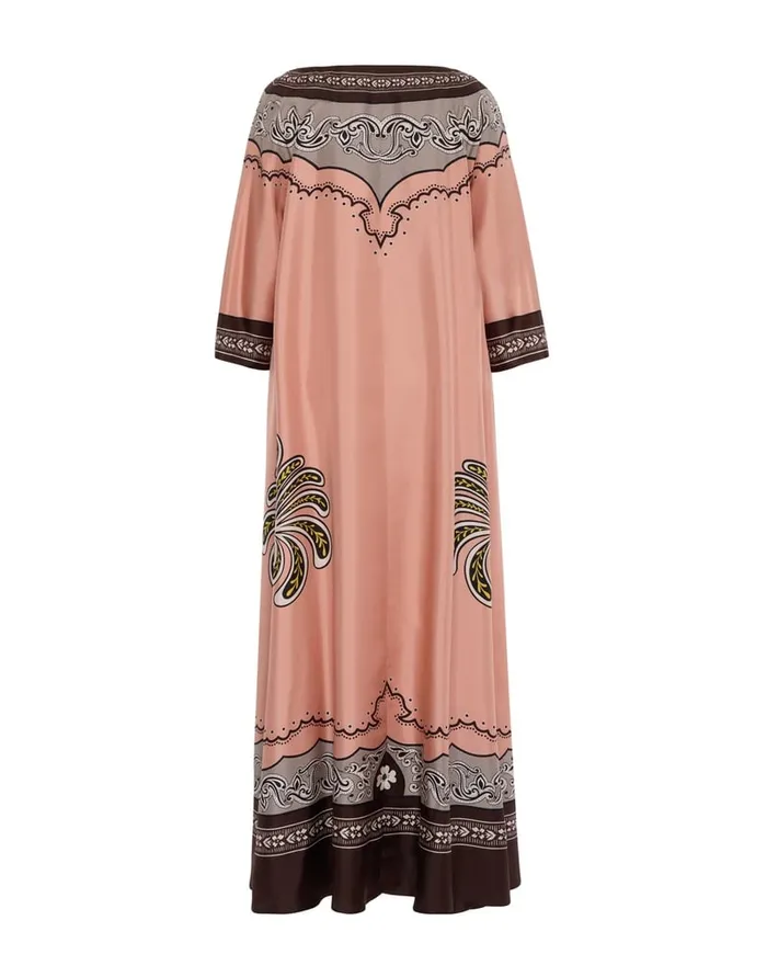 La Doublej Muumuu Dress Mirage Place Pink In Silk Twill Women Dresses