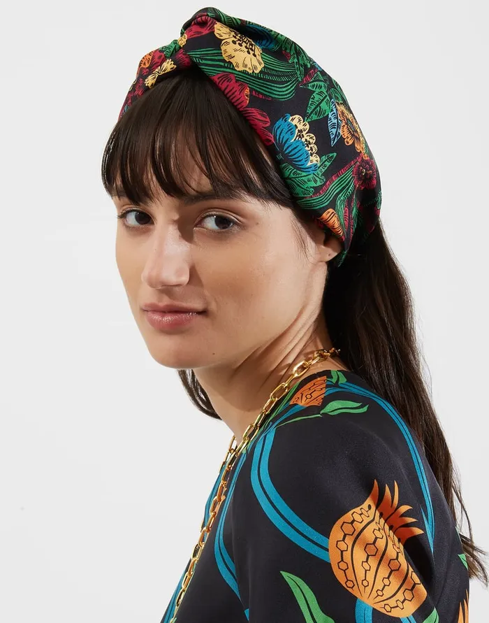 La Doublej Pinup Headband Night Garden In Twill Women Hair Accessories