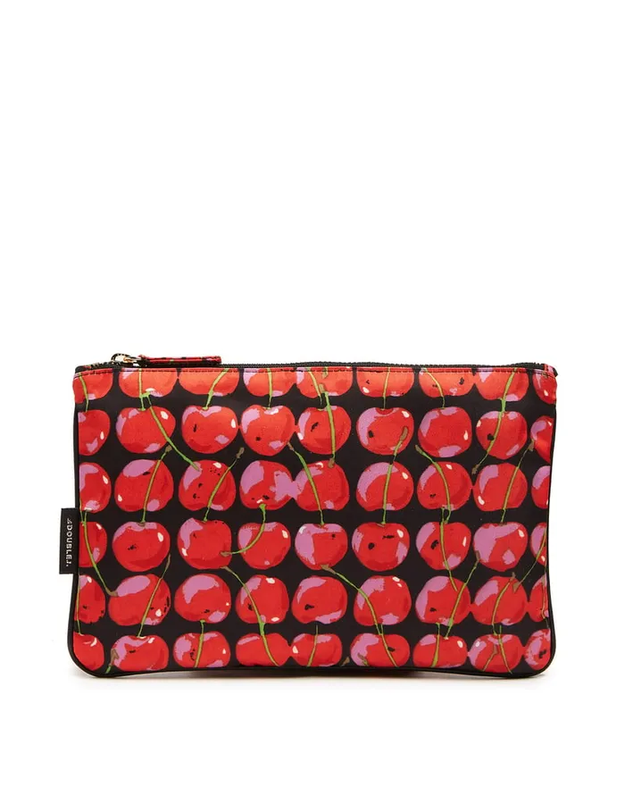 La Doublej Pochette Black Cherries In Duchesse Women Bags and Pochettes