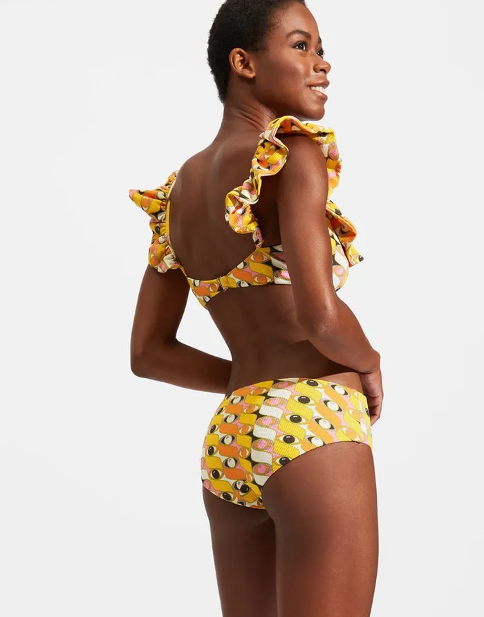La Doublej Ruffle Bikini Top Third Eye In Lycra Women Swimwear