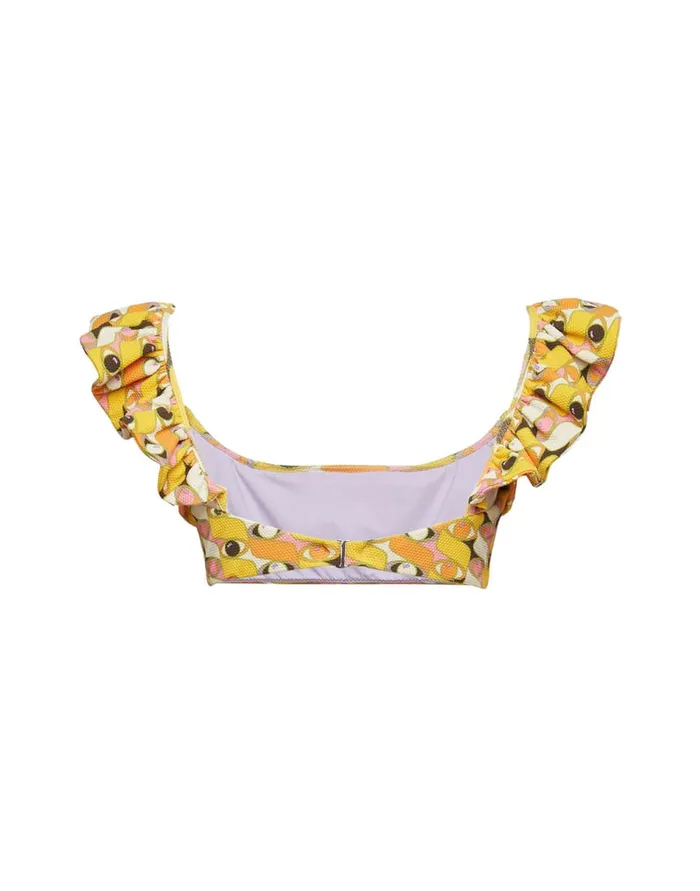 La Doublej Ruffle Bikini Top Third Eye In Lycra Women Swimwear