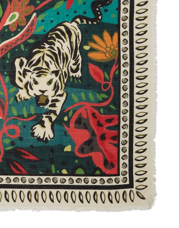 La Doublej Shawl 135215135 Giungla In Twill Silk Women Foulards and Scarves
