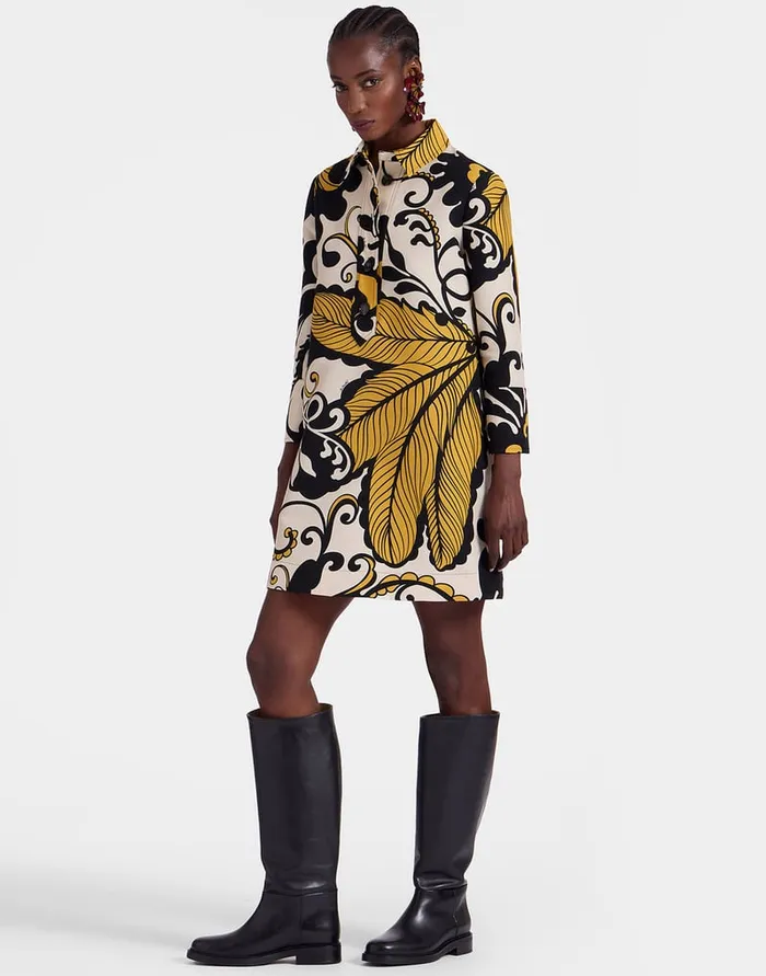 La Doublej Short Artemis Dress Marea Black and White In Cady Wool Women Dresses