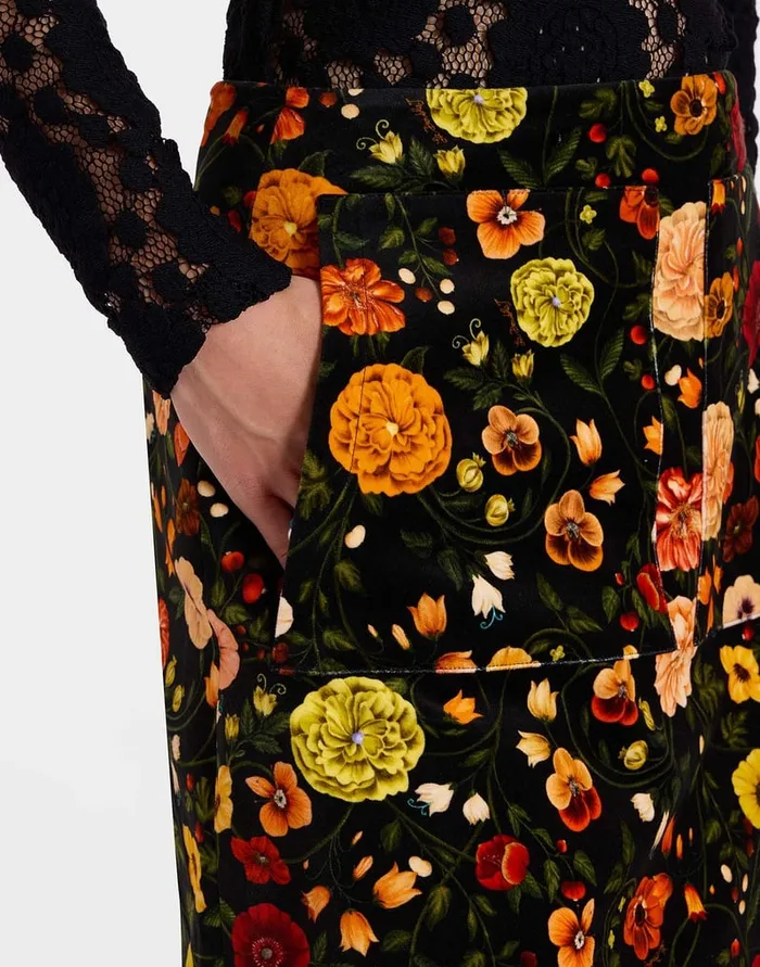 La Doublej Short Skirt Botticelli Black In Cotton Velvet Women Skirts