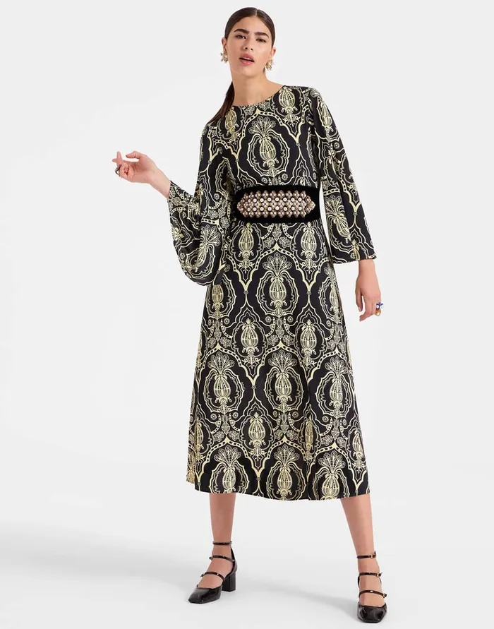 La Doublej Sorella Dress Banquet Black In Flowy Jersey Women Dresses
