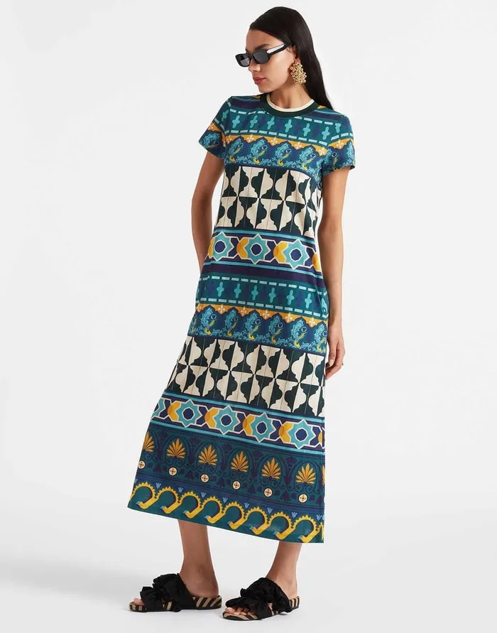 La Doublej Sporty Swing Dress Casareale Barr Place Emerald In Cotton Jersey Women Dresses