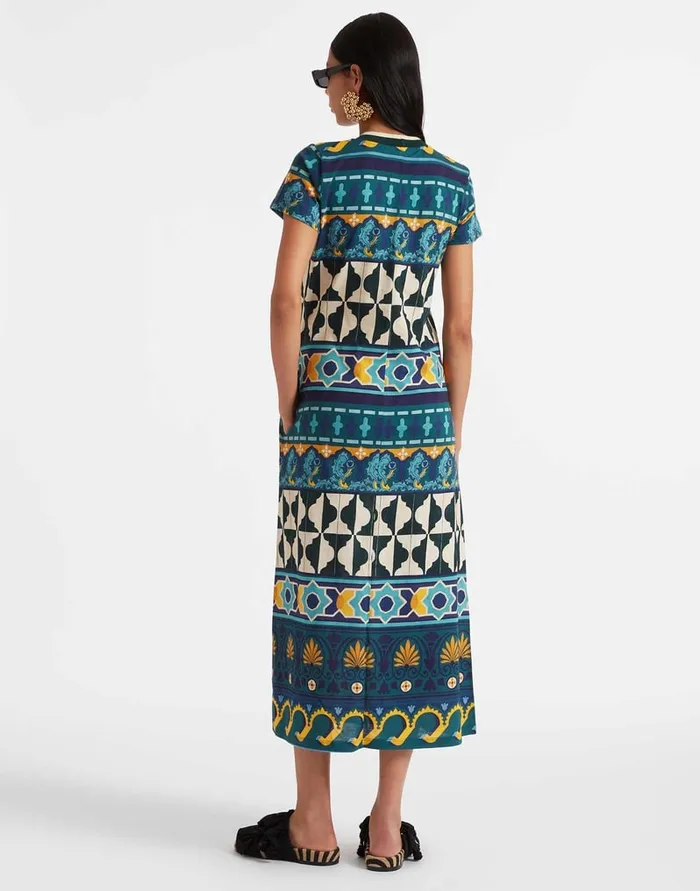 La Doublej Sporty Swing Dress Casareale Barr Place Emerald In Cotton Jersey Women Dresses