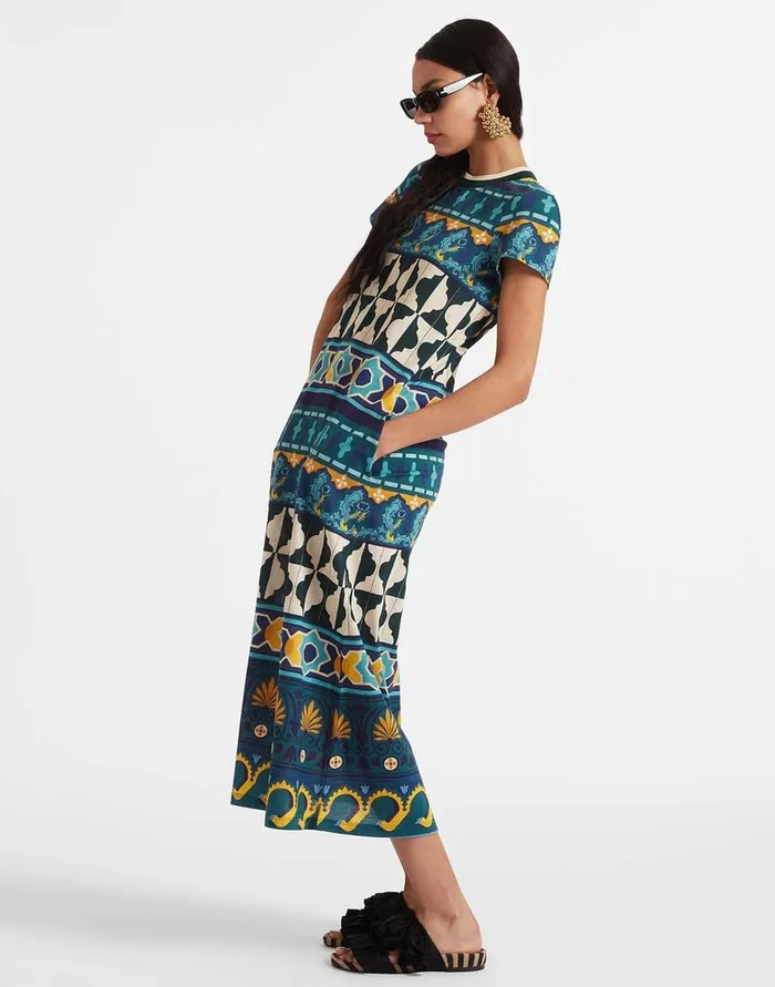 La Doublej Sporty Swing Dress Casareale Barr Place Emerald In Cotton Jersey Women Dresses