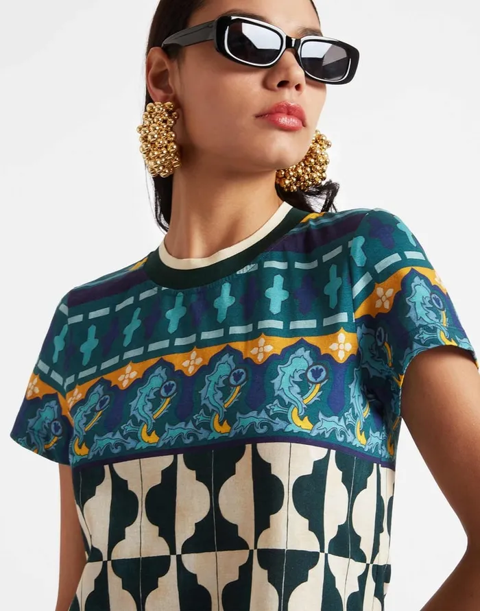 La Doublej Sporty Swing Dress Casareale Barr Place Emerald In Cotton Jersey Women Dresses