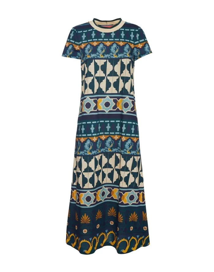 La Doublej Sporty Swing Dress Casareale Barr Place Emerald In Cotton Jersey Women Dresses