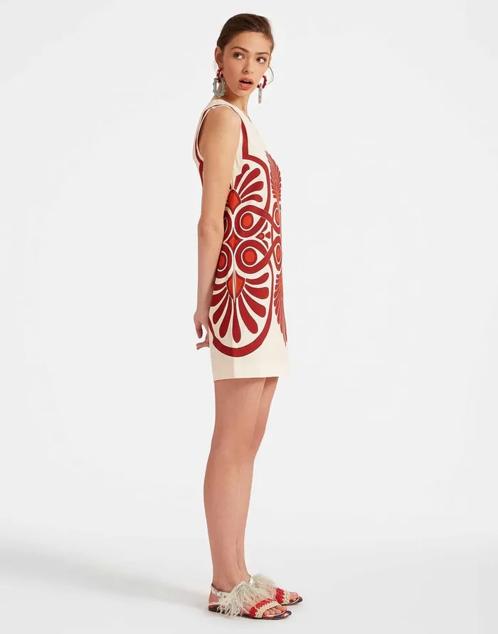 La Doublej Stretch Tunic Medallion Place Cream In Envers Satin Women Dresses