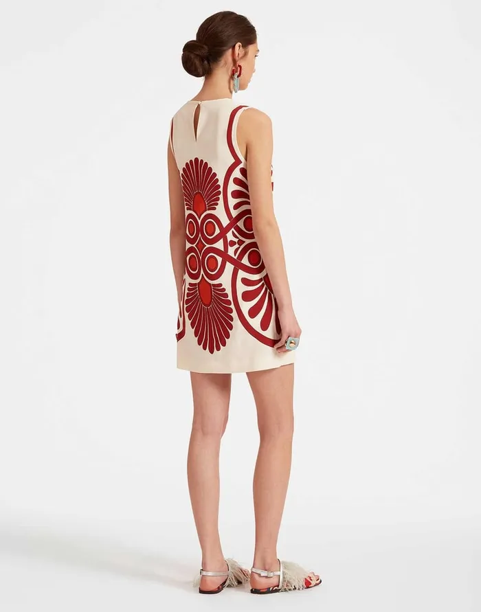 La Doublej Stretch Tunic Medallion Place Cream In Envers Satin Women Dresses