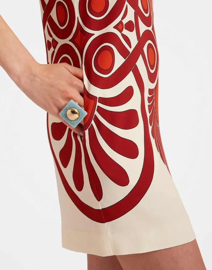 La Doublej Stretch Tunic Medallion Place Cream In Envers Satin Women Dresses