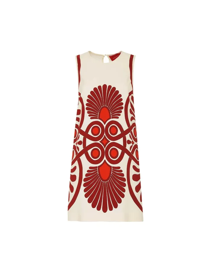 La Doublej Stretch Tunic Medallion Place Cream In Envers Satin Women Dresses