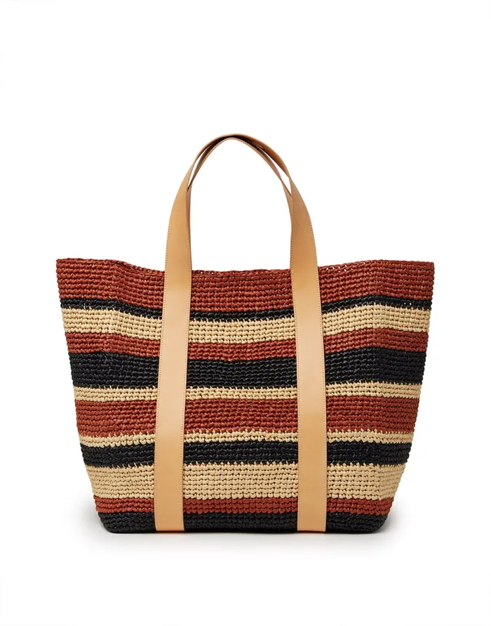 La Doublej Tote Raffia Bag Multicolor Black In Raffia Women Bags and Pochettes