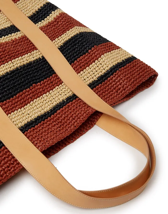 La Doublej Tote Raffia Bag Multicolor Black In Raffia Women Bags and Pochettes