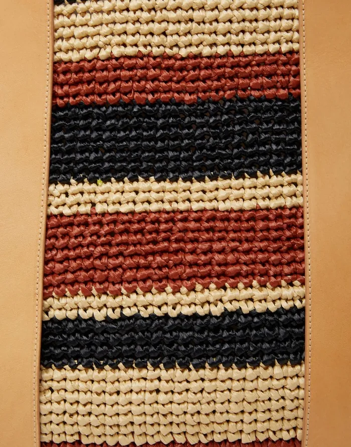 La Doublej Tote Raffia Bag Multicolor Black In Raffia Women Bags and Pochettes