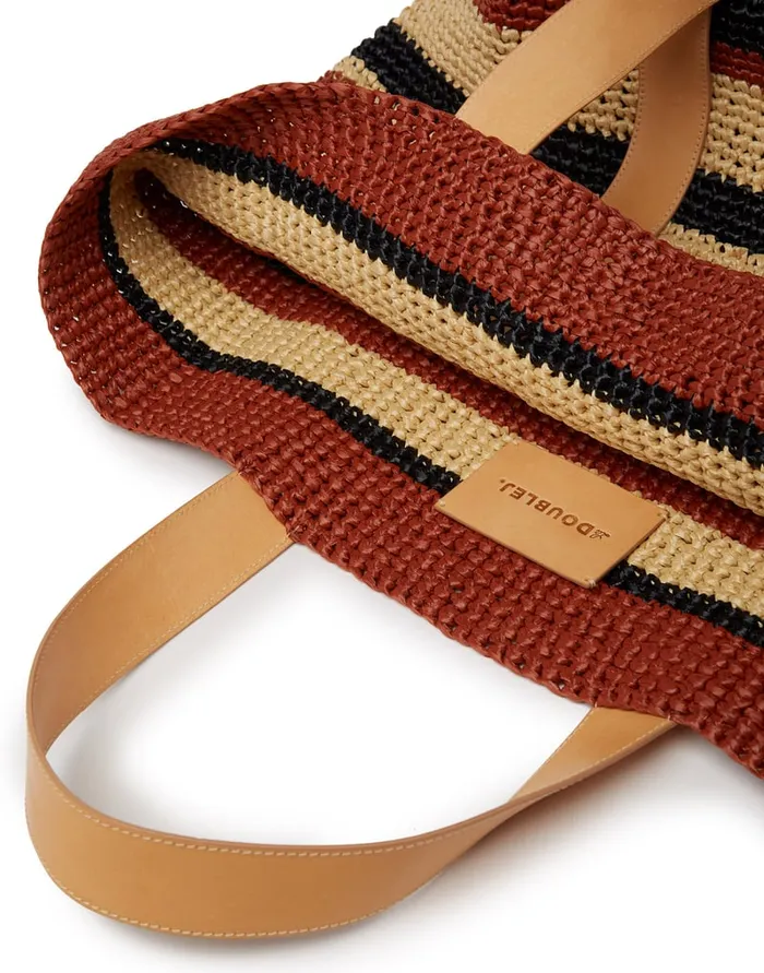 La Doublej Tote Raffia Bag Multicolor Black In Raffia Women Bags and Pochettes