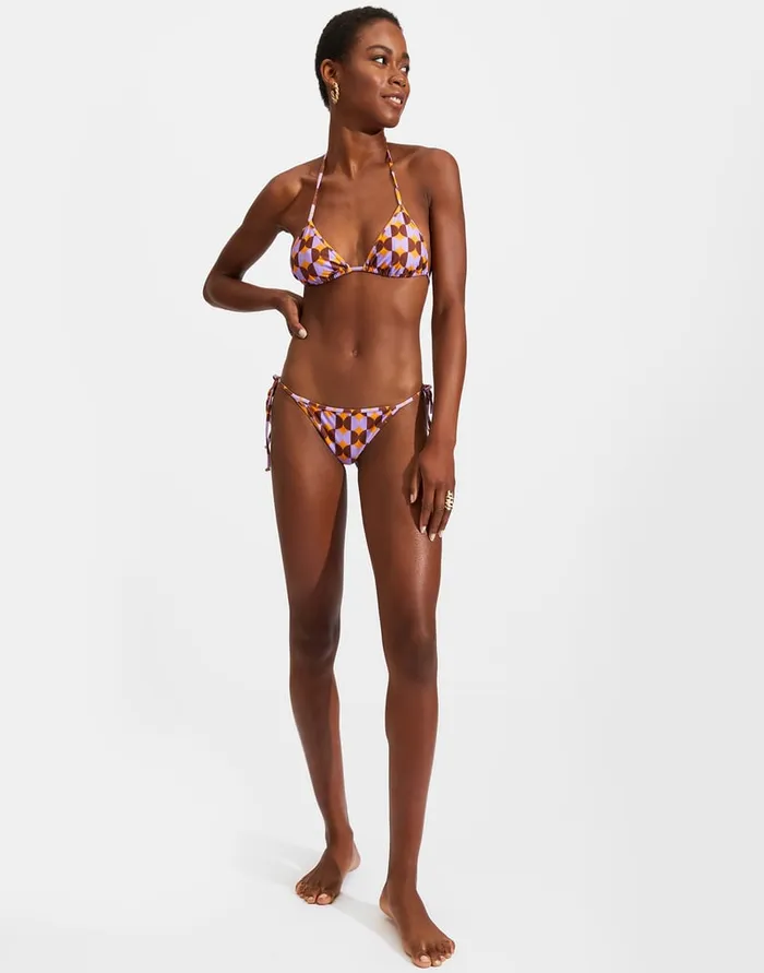 La Doublej Triangle Bikini Bottom Mezzaluna Orange In Lycra Women Swimwear