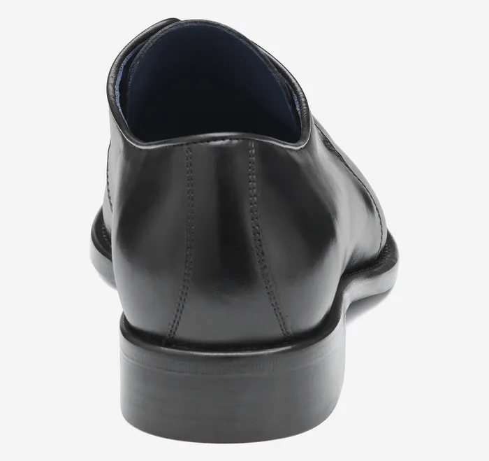 LaceUps Men Larson 2Eye Plain Toe Black Italian Calfskin Johnston and Murphy