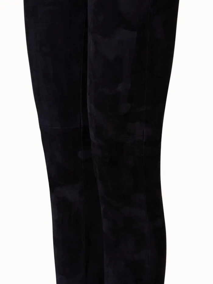 Lamb Suede Skinny Pants Navy Women Akris Pants