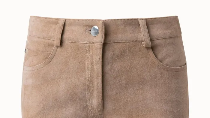Lamb Suede Stretch Leather Pant Cardboard Women Akris Pants
