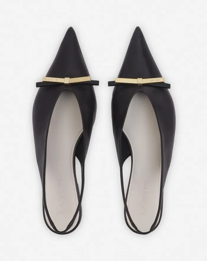 Lanvin Bow Leather Slingback Black Women Lanvin Loafers Lanvin Bow Leather Slingback Black Women Lanvin Loafers