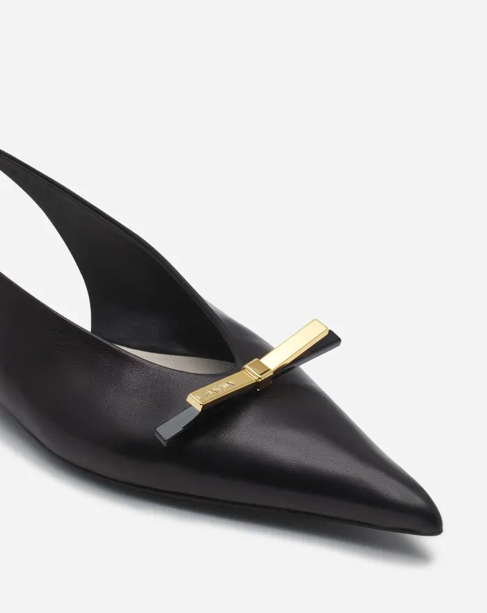 Lanvin Bow Leather Slingback Black Women Lanvin Loafers Lanvin Bow Leather Slingback Black Women Lanvin Loafers
