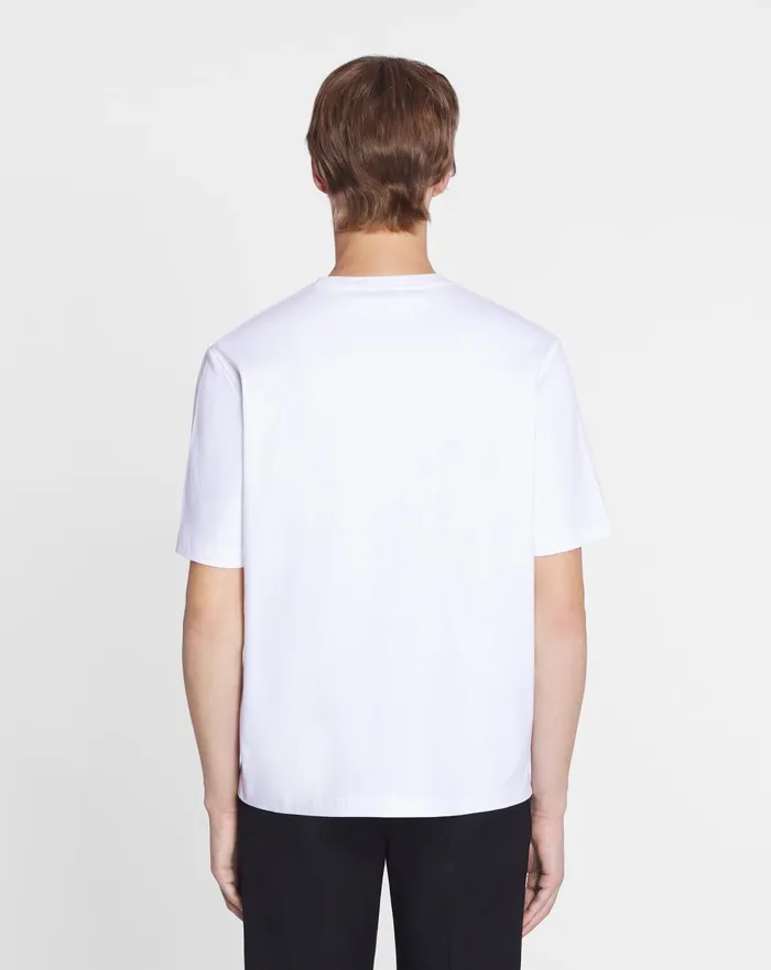 Lanvin Candy Print Straight Fit Tshirt Optic White Men Lanvin Tshirts and Polos