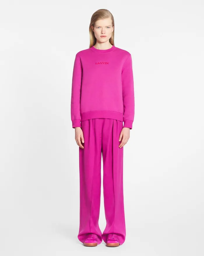 Lanvin Embroidered Sweatshirt Fuchsia Women Lanvin TShirts and Sweatshirts Lanvin Embroidered Sweatshirt Fuchsia Women Lanvin TShirts and Sweatshirts