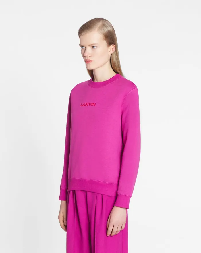 Lanvin Embroidered Sweatshirt Fuchsia Women Lanvin TShirts and Sweatshirts Lanvin Embroidered Sweatshirt Fuchsia Women Lanvin TShirts and Sweatshirts