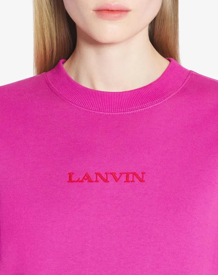 Lanvin Embroidered Sweatshirt Fuchsia Women Lanvin TShirts and Sweatshirts Lanvin Embroidered Sweatshirt Fuchsia Women Lanvin TShirts and Sweatshirts