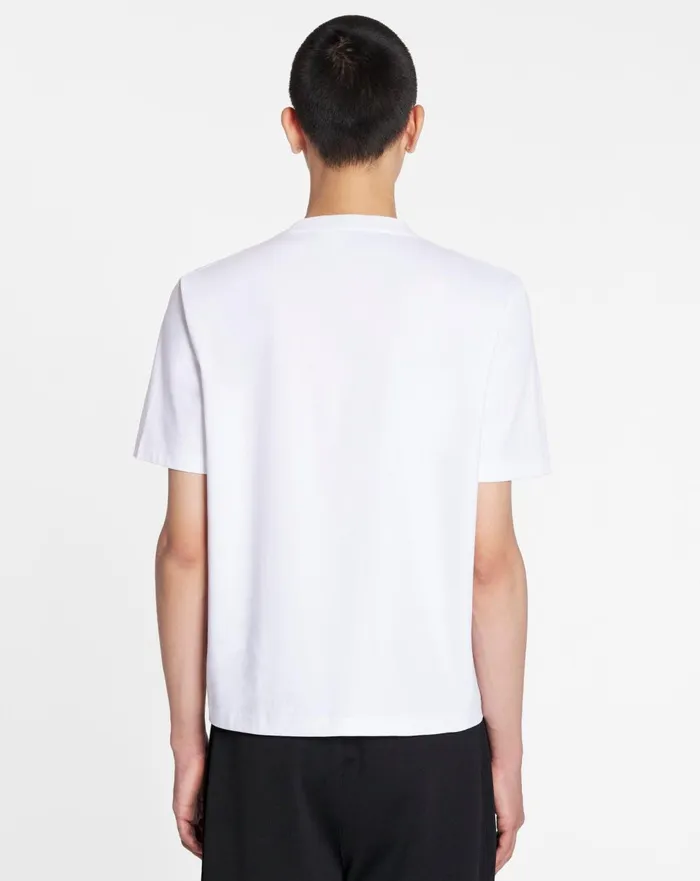 Lanvin Embroidered Tshirt Optical White Men Lanvin Tshirts and Polos
