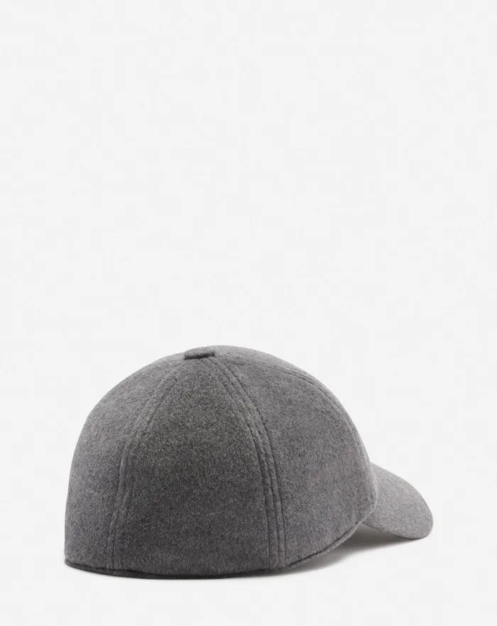 Lanvin Wool Cap Dark Grey Men Lanvin Hats