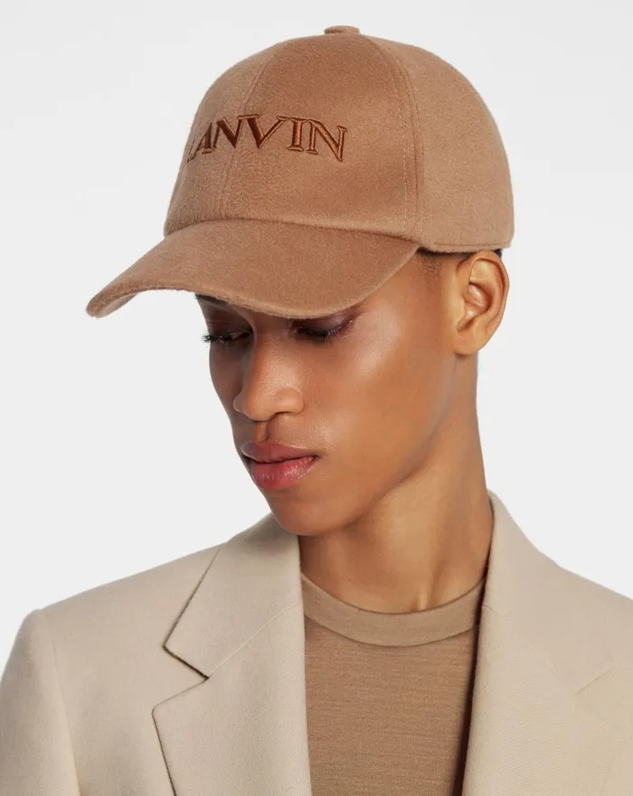 Lanvin Wool Cap Tan Men Lanvin Hats