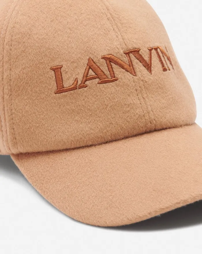 Lanvin Wool Cap Tan Men Lanvin Hats