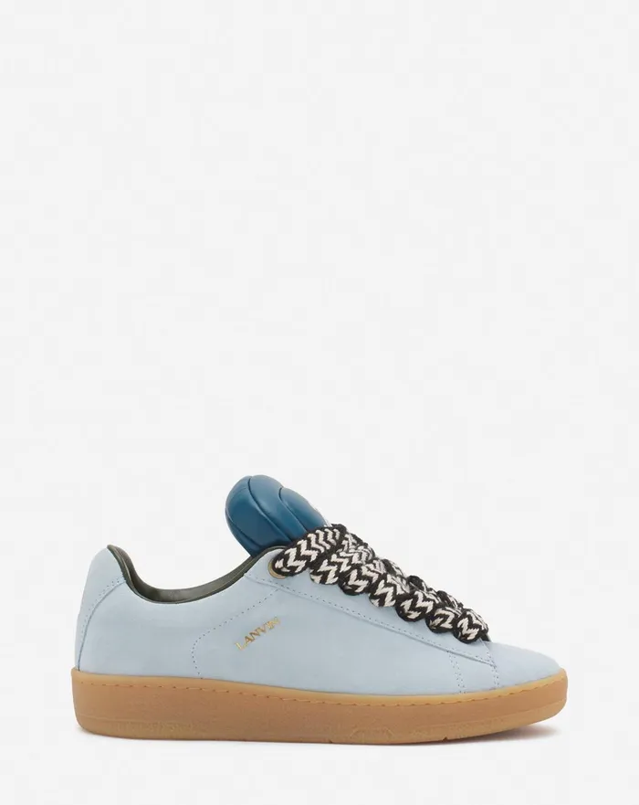 Lanvin X Future Hyper Curb Sneakers In Leather And Suede For Women Bluedark Blue Women Lanvin Sneakers Lanvin X Future Hyper Curb Sneakers In Leather And Suede For Women Bluedark Blue Women Lanvin Sneakers